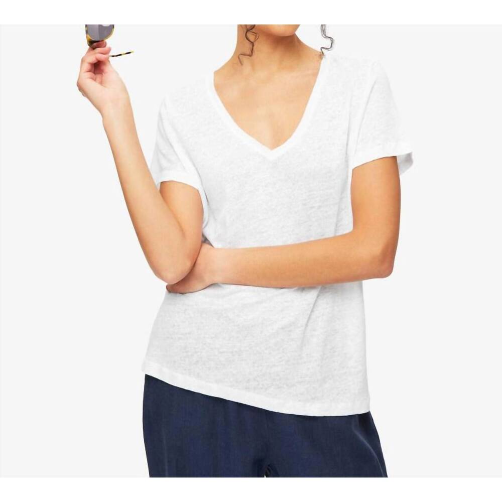NEW DEREK ROSE women's v-neck tee in white